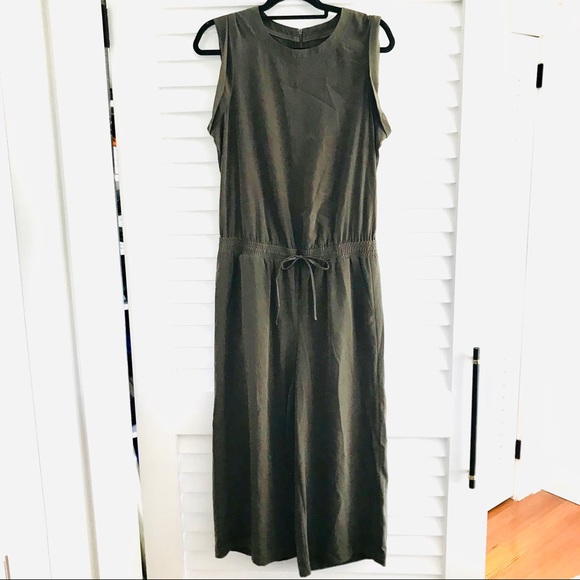 Lou & Grey Pants - LOU & GREY GREEN SLEEVELESS CROPPED JUMPSUIT